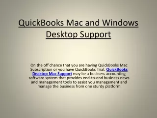quickbooks mac and windows desktop support