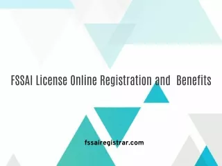 FSSAI License Online Registration and Benefits