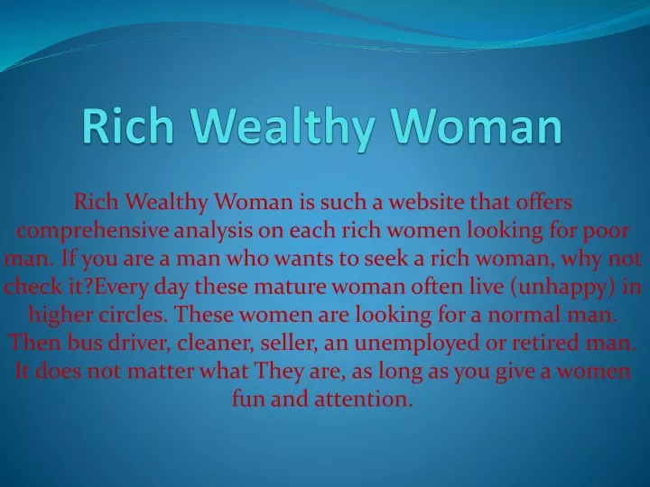rich wealthy woman