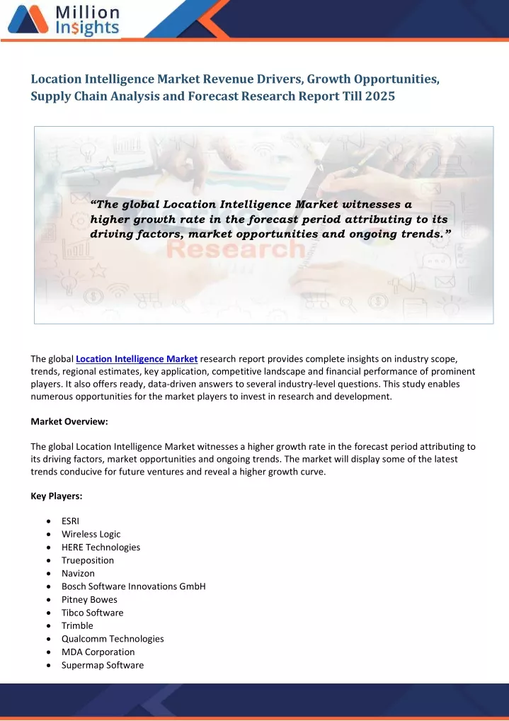 location intelligence market revenue drivers