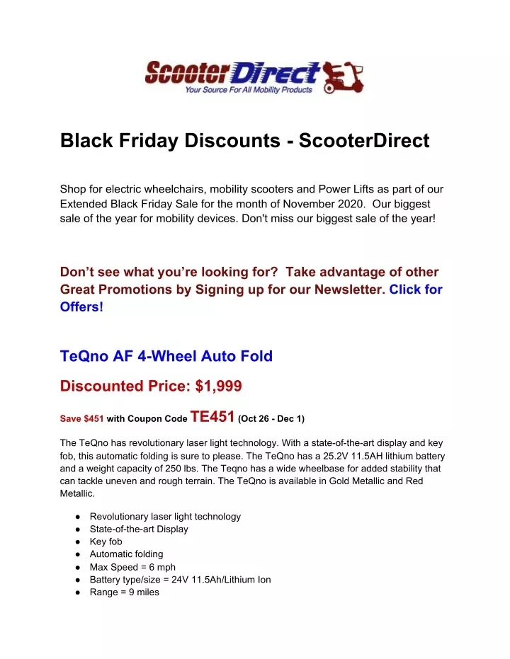 black friday discounts scooterdirect