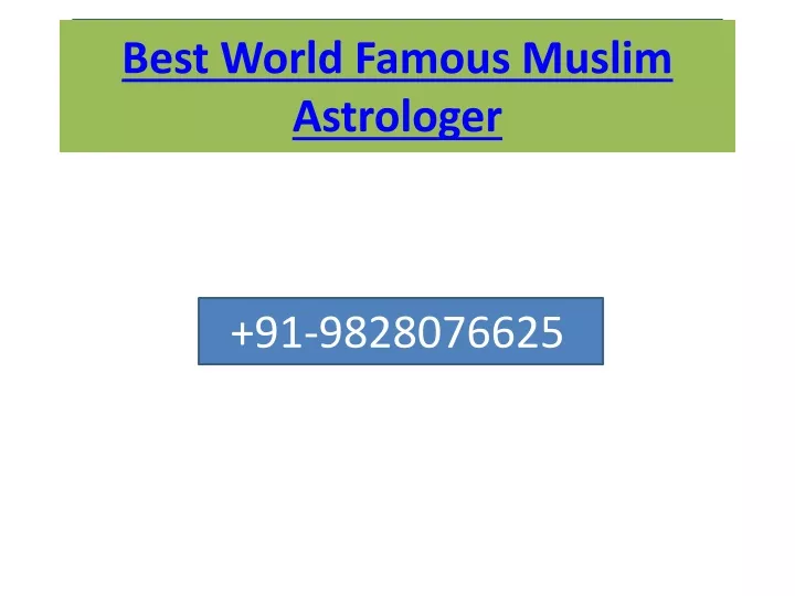 best world famous muslim astrologer