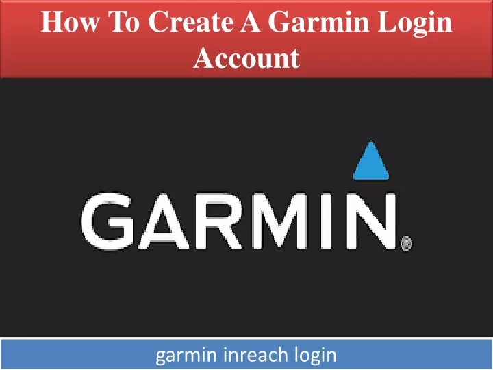 how to create a garmin login account