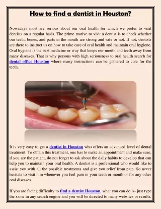 how to find a dentist in houston