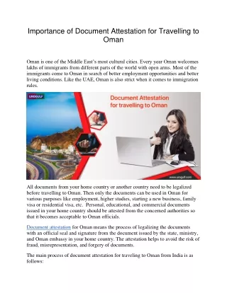 importance of document attestation for travelling