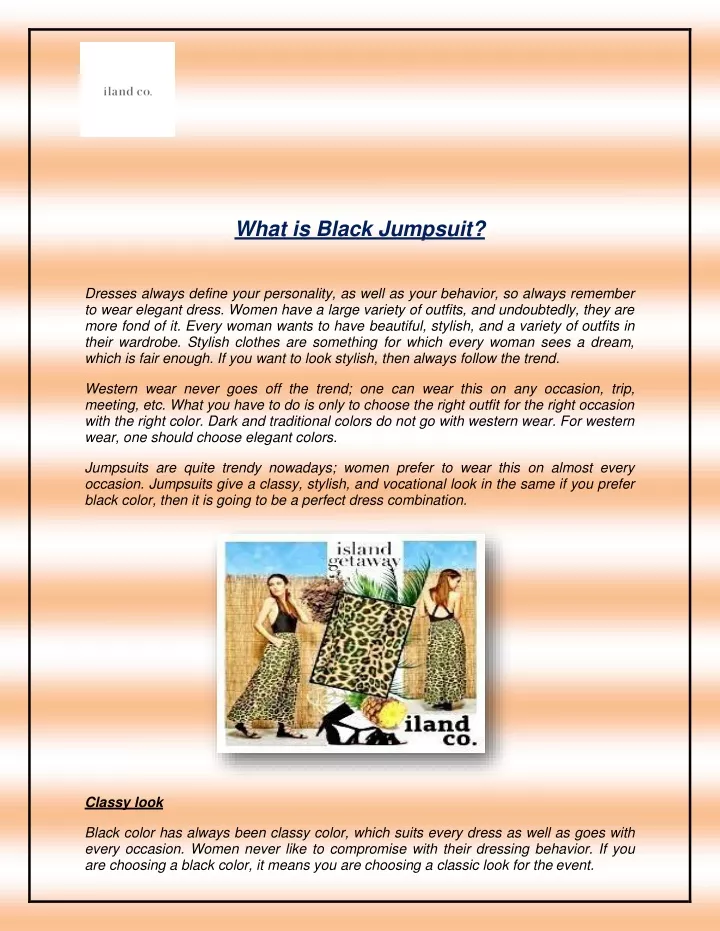what is black jumpsuit