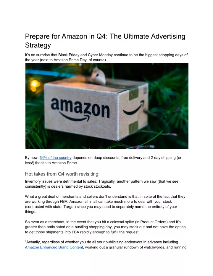 prepare for amazon in q4 the ultimate advertising