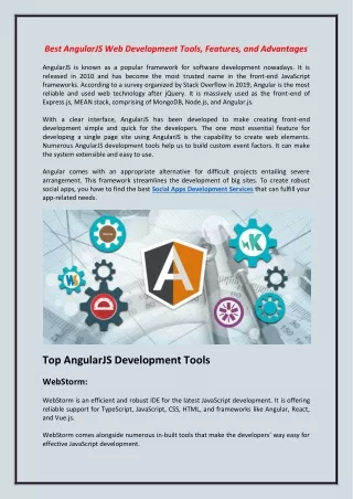 best angularjs web development tools features