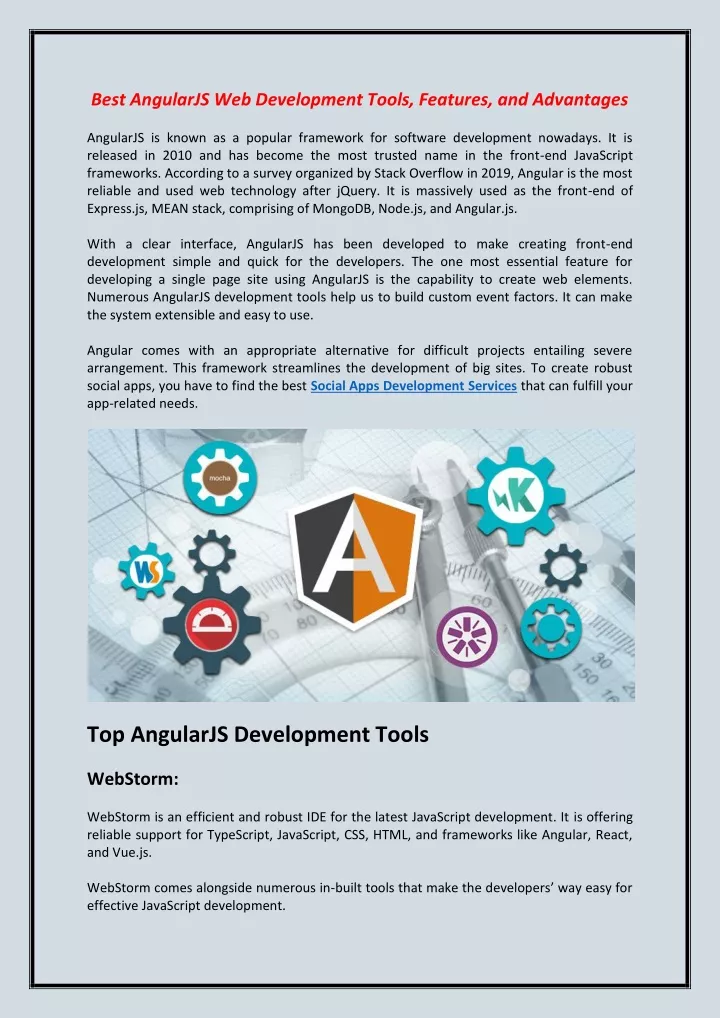 best angularjs web development tools features