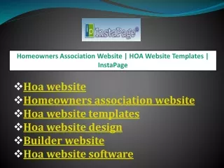 homeowners association website hoa website