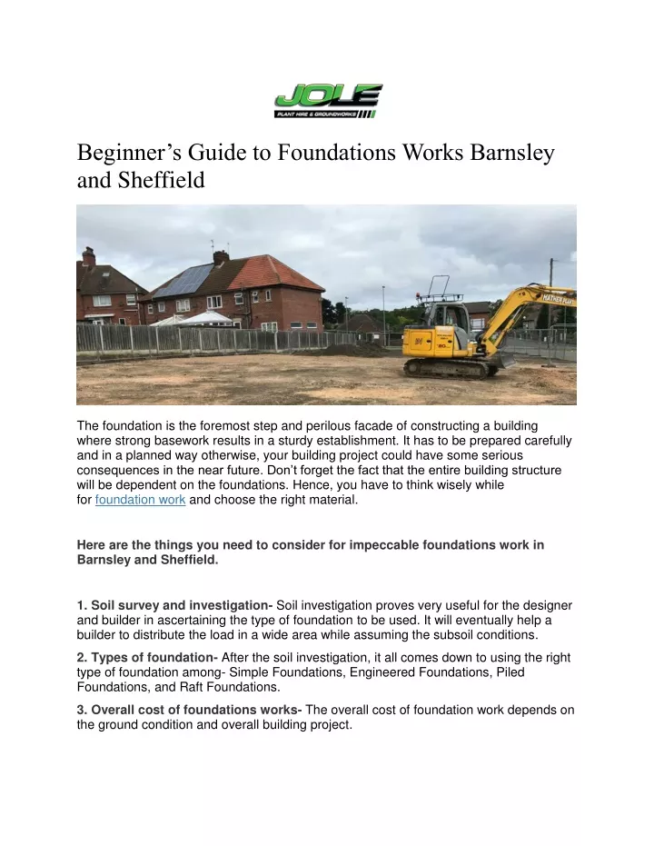 beginner s guide to foundations works barnsley