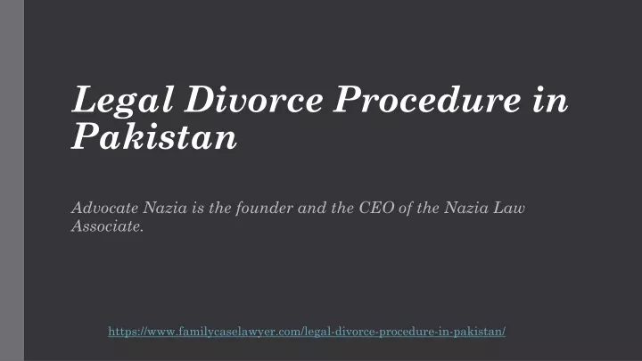 legal divorce procedure in pakistan