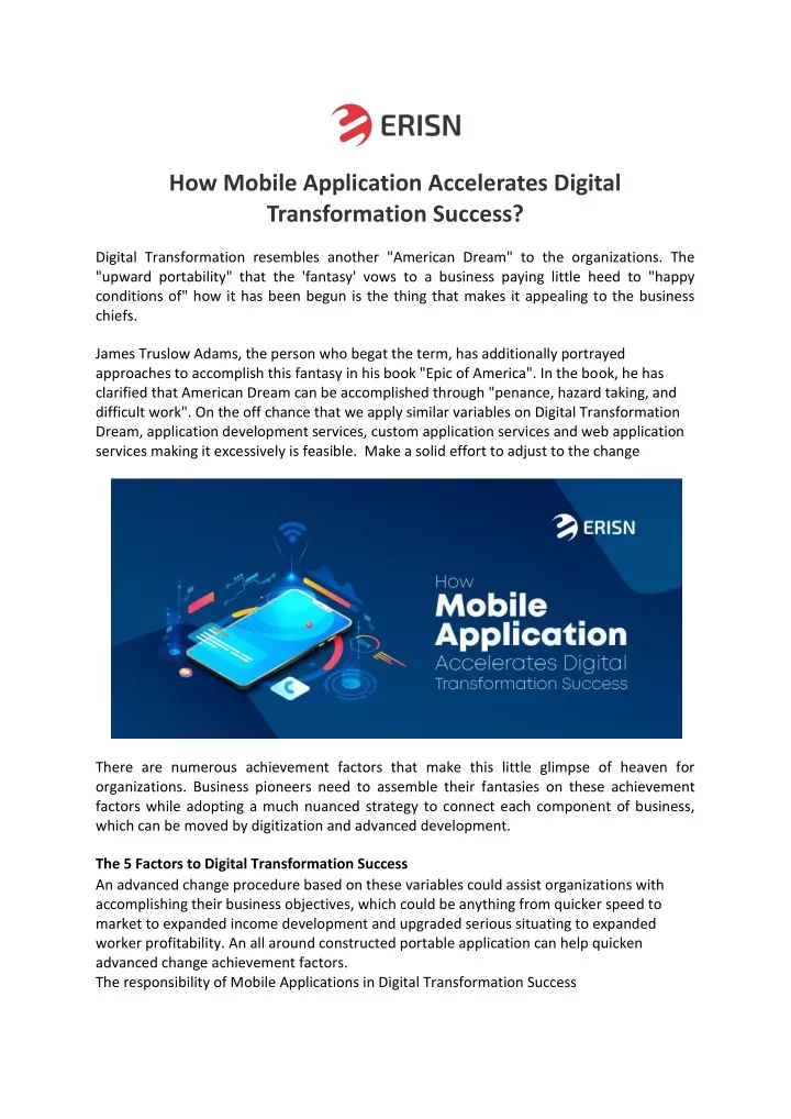 how mobile application accelerates digital