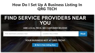 how do i set up a business listing in qrg tech