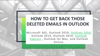 How to get back those deleted emails in Outlook : 1844-64-2969 for Help Assistant