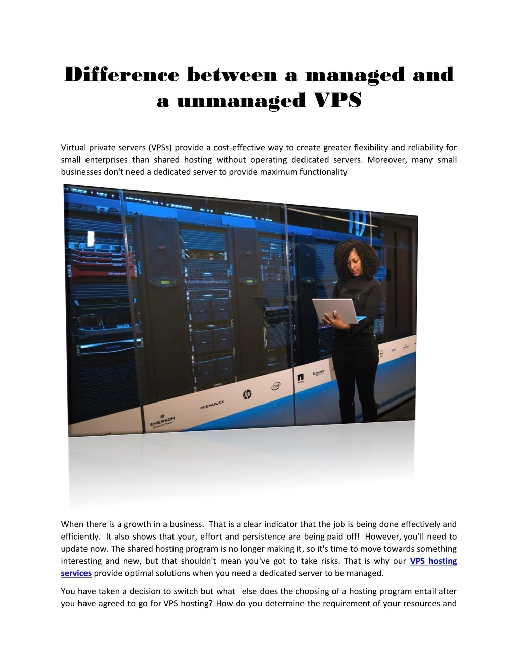 PPT - Difference between a managed and a unmanaged VPS and which one is ...