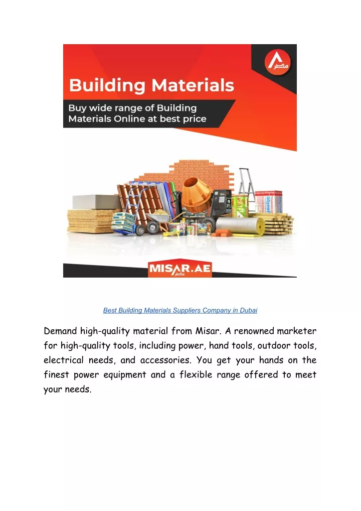 best building materials suppliers company