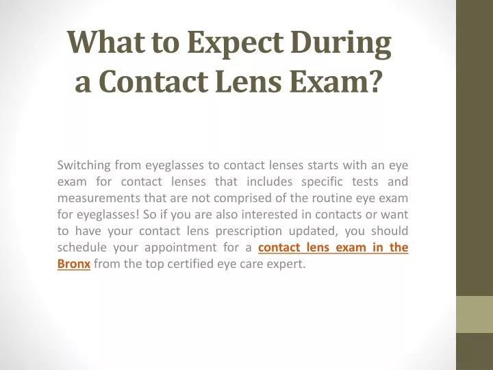 what to expect during a contact lens exam