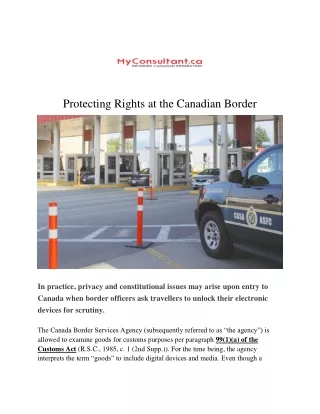 Protecting Rights at the Canadian Border