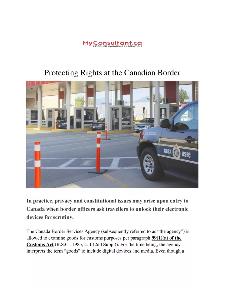 protecting rights at the canadian border