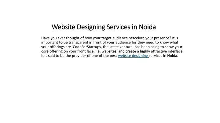 website designing services in noida