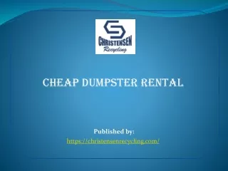 cheap dumpster rental