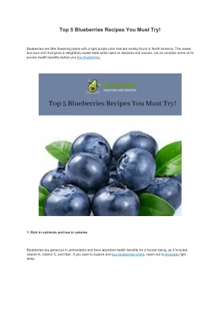 Buy Online Fresh Blueberry in India | Order Fresh Blueberry Online