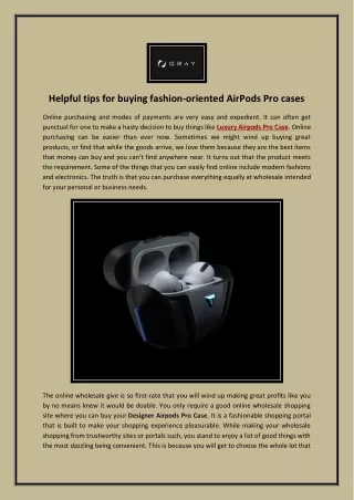Helpful tips for buying fashion-oriented AirPods Pro cases