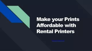 Printer Rental Services in India