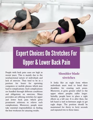 Expert Choices On Stretches For Upper & Lower Back Pain