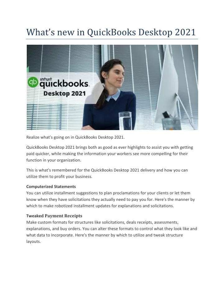 what s new in quickbooks deskt op 2021