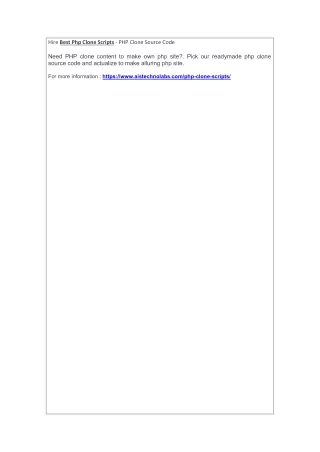 hire best php clone scripts php clone source code