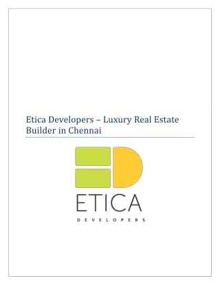 Luxury Real Estate Builder in Chennai