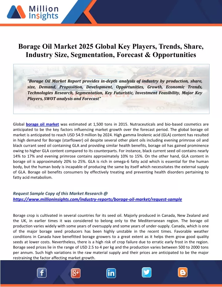 borage oil market 2025 global key players trends