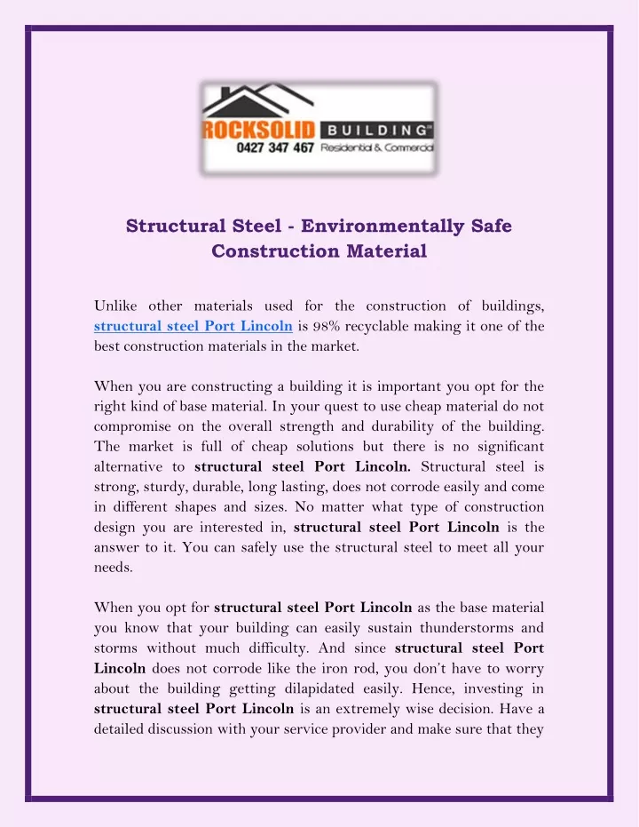 structural steel environmentally safe