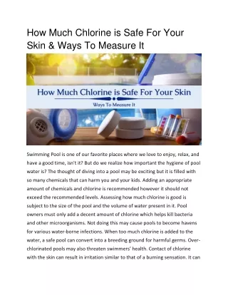 How Much Chlorine is Safe For Your Skin & Ways To Measure It