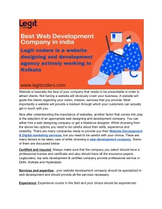website is basically the face of your company