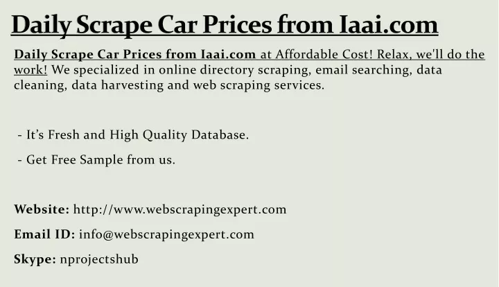 daily scrape car prices from iaai com