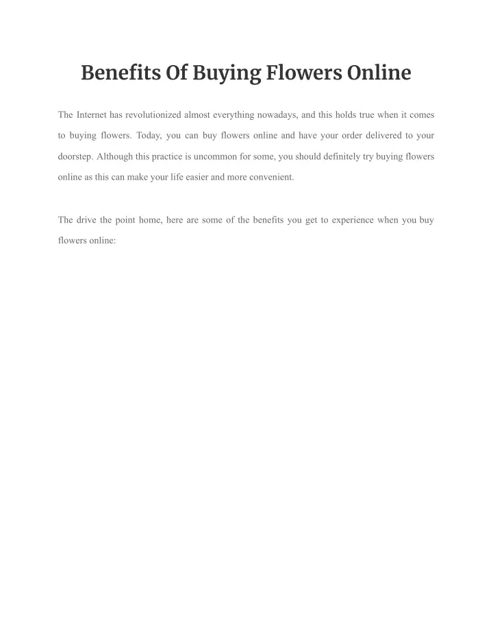 benefits of buying flowers online