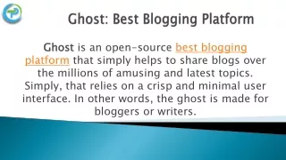 ghost best blogging platform