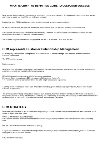 WHAT IS CRM? THE DEFINITIVE GUIDE TO CUSTOMER SUCCESS