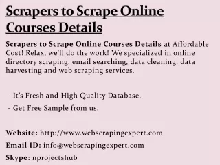 scrapers to scrape online courses details