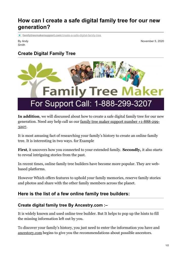 how can i create a safe digital family tree