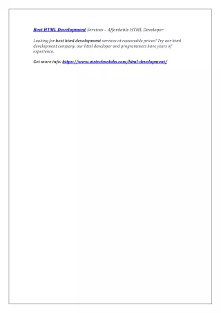 best html development services affordable html