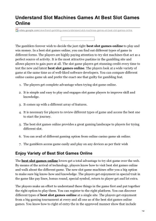 understand slot machines games at best slot games