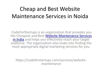 cheap and best website maintenance services in noida