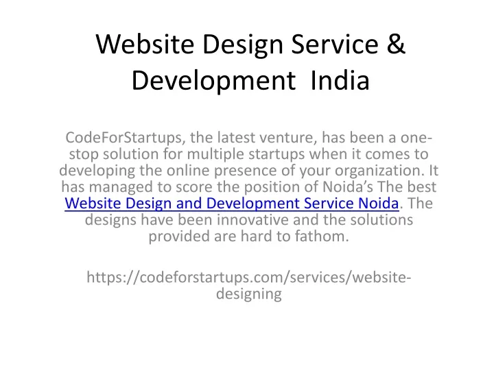 website design service development india