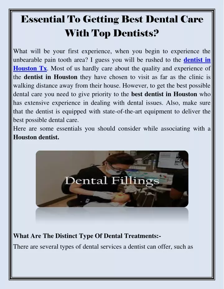 essential to getting best dental care with