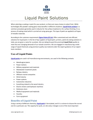 liquid paint solutions