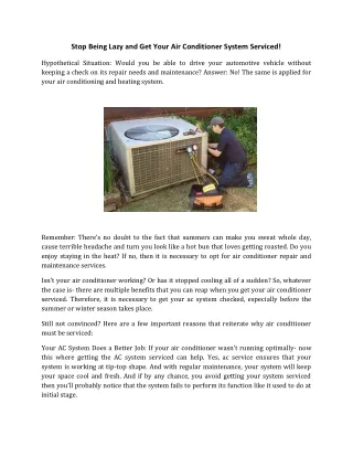 stop being lazy and get your air conditioner